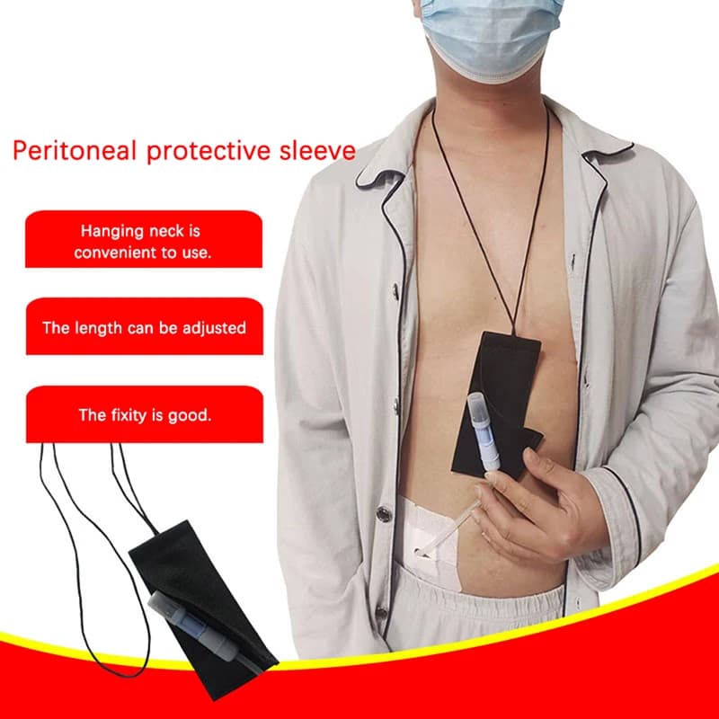 Adjustable and breathable belt for Peritoneal dialysis, Abdominal protection for home care with drainage bag
