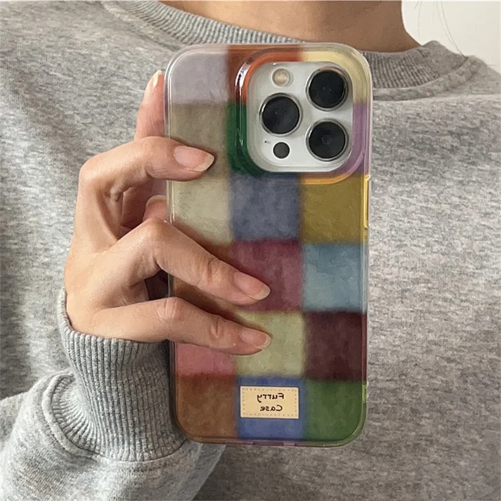 Custodia scozzese carina con blocchi di colore dopamina per Xiaomi Mi 11 Poco X6 M6 X5 F5 X3 M3 NFC GT Lite Pro 4G 5G Cover con texture piuma