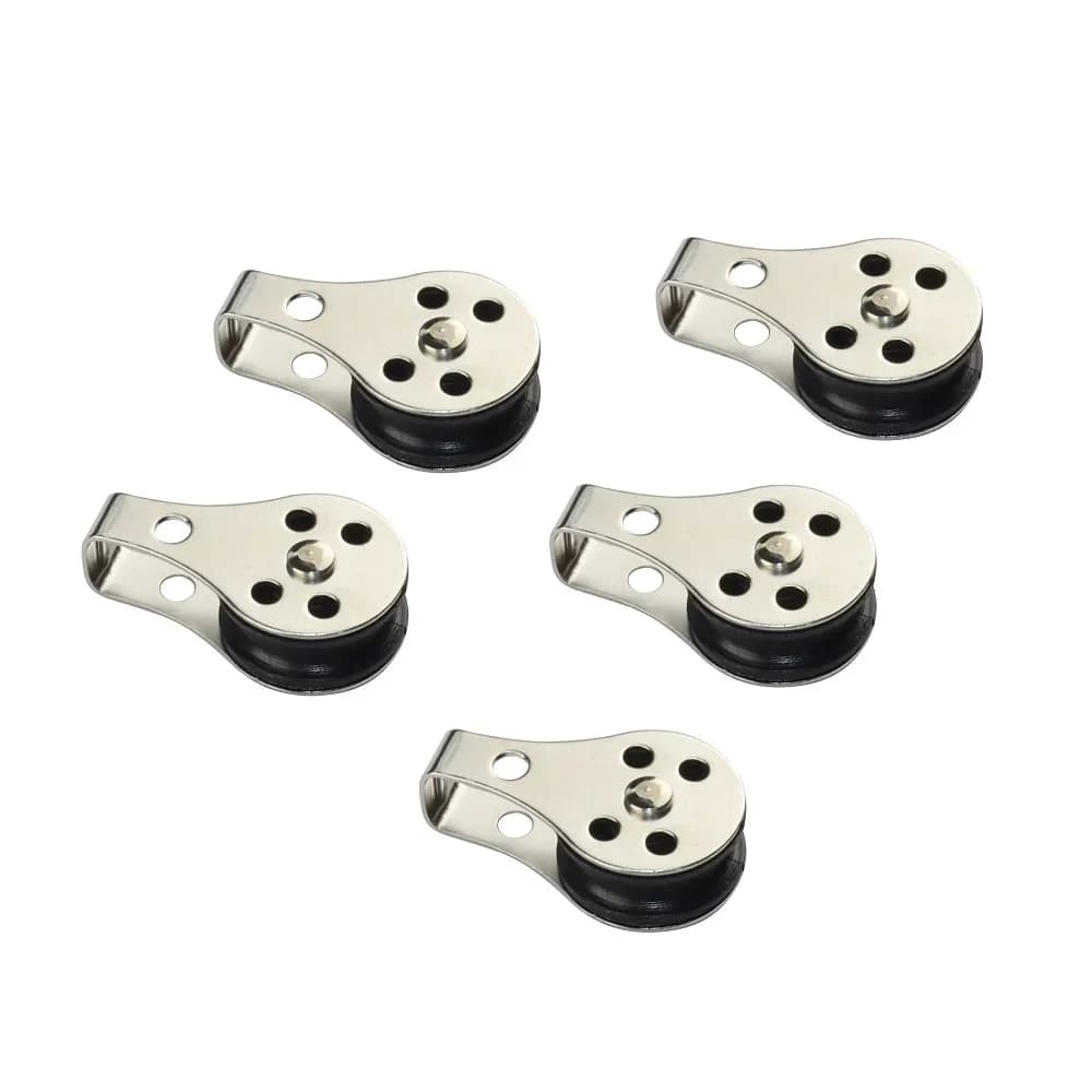5 pezzi in acciaio inossidabile 316 puleggia 25mm blocchi di Nylon corda Hardware marino per Kayak canoa barca carrello di ancoraggio Kit da 2mm a 8mm corda