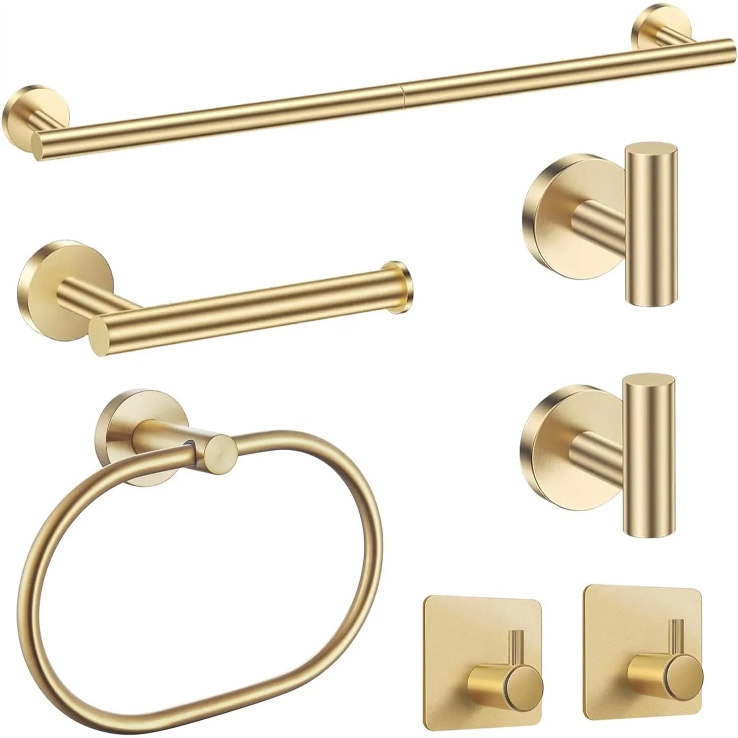 Set di accessori da bagno in oro da 7 pezzi con portasciugamani da 31,5 pollici, hardware a parete in acciaio inossidabile SUS304