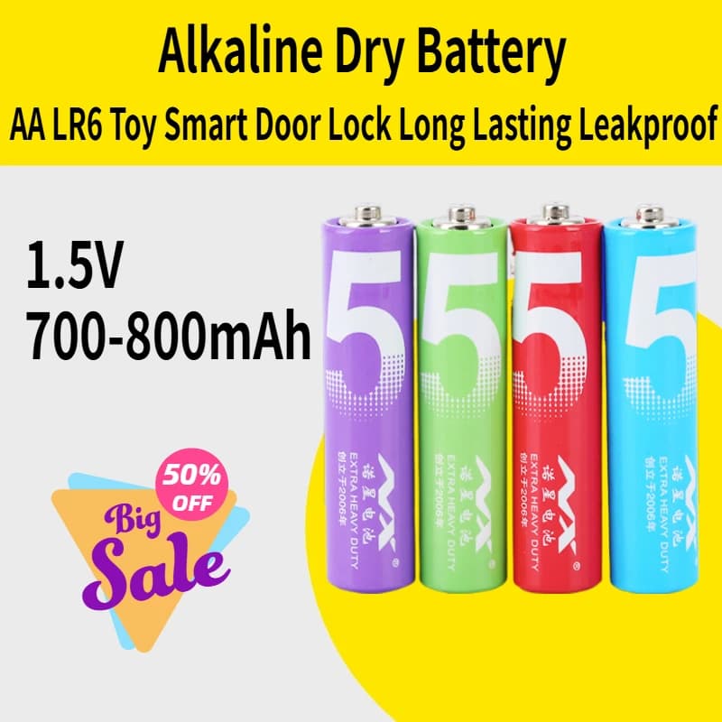 1.5V 700-800mAh NX Arcobaleno AA Batteria alcalina a secco LR6 Giocattolo Smart Door Lock Lunga durata A tenuta stagna