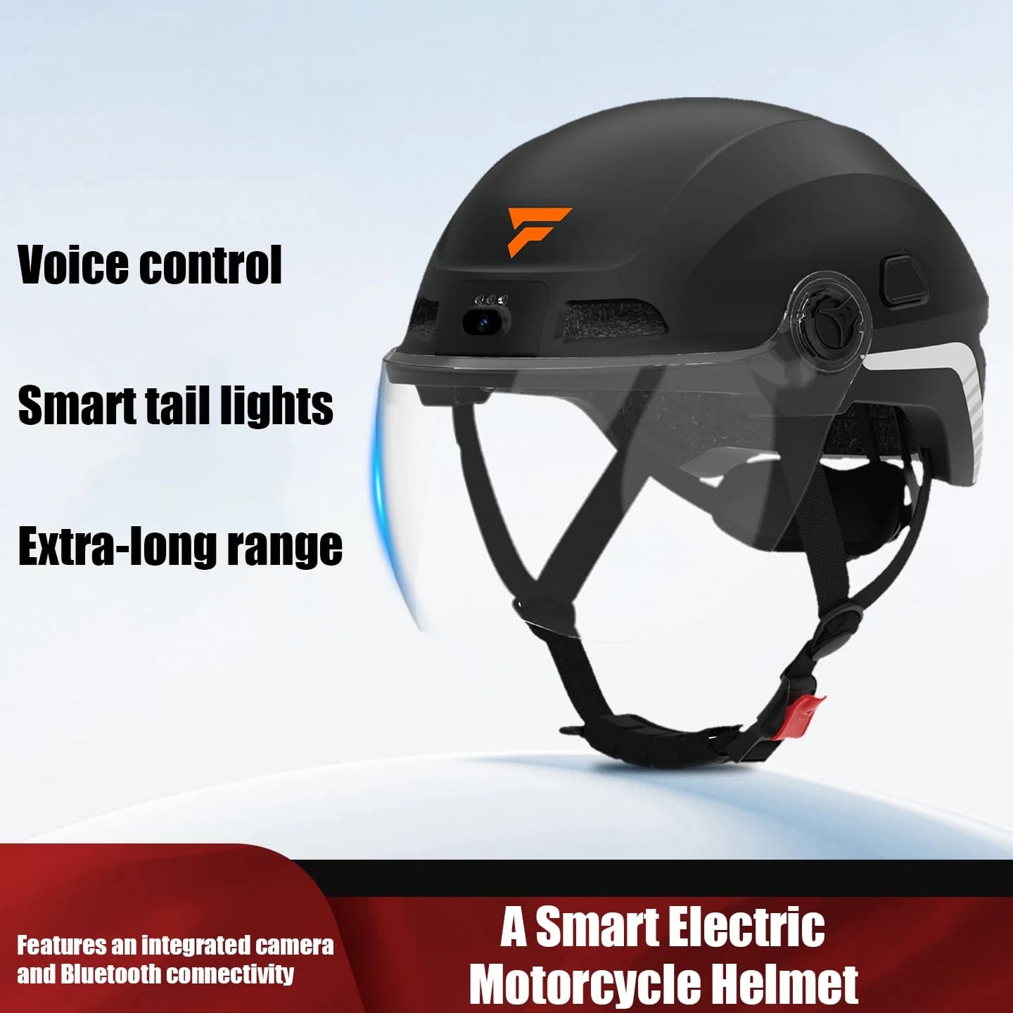 Motorcycle helmet M8 Intelligence Dashcam BT bicycle safety helmet with integrated noise deletion with LED headlights