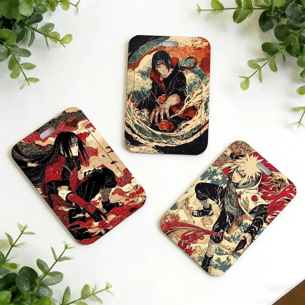Porta Badge Anime N-Naruto con Cordino, Portachiavi e Porta Credenziali da Lavoro - Regalo Perfetto