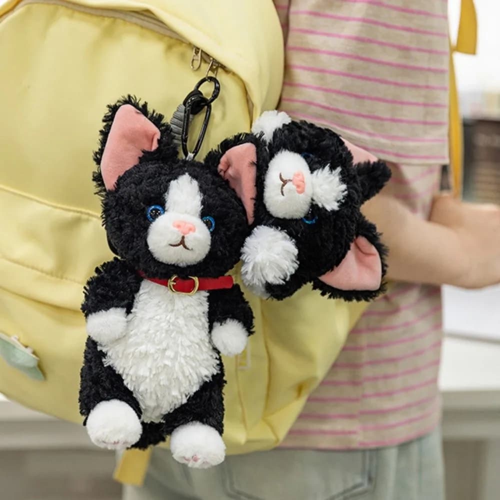 Polso imbottito bambola gatto riccio ciondolo animale soffice gatto riccio peluche portachiavi comfort morbido gatto riccio tedesco bambola di peluche decorazioni per la casa