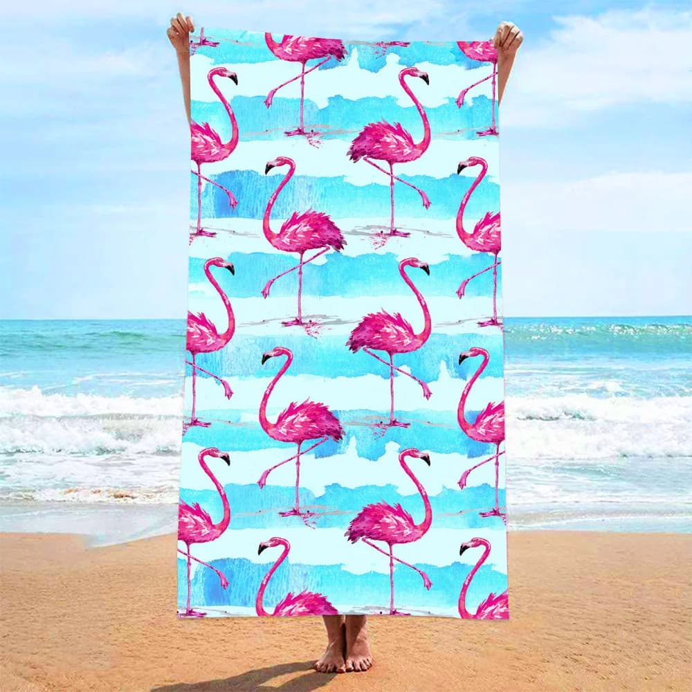 Telo mare con motivo fenicottero, protezione solare e antivento, adatto per spiaggia, piscina, campeggio, viaggi, coperta da spiaggia, asciugamani da bagno