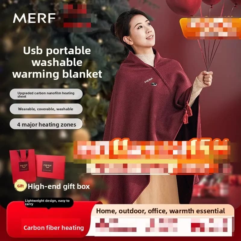 Warm Shawl USB Electric Blanket Outdoor Camping Office Heating Blanket Single Warm Blanket