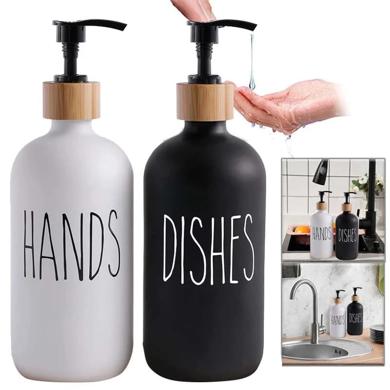 500ML 2 pezzi Set di Dispenser di sapone per piatti per le mani bottiglia di plastica per animali domestici ricaricabile Shampoo lozione per Gel doccia contenitore vuoto liquido bagno
