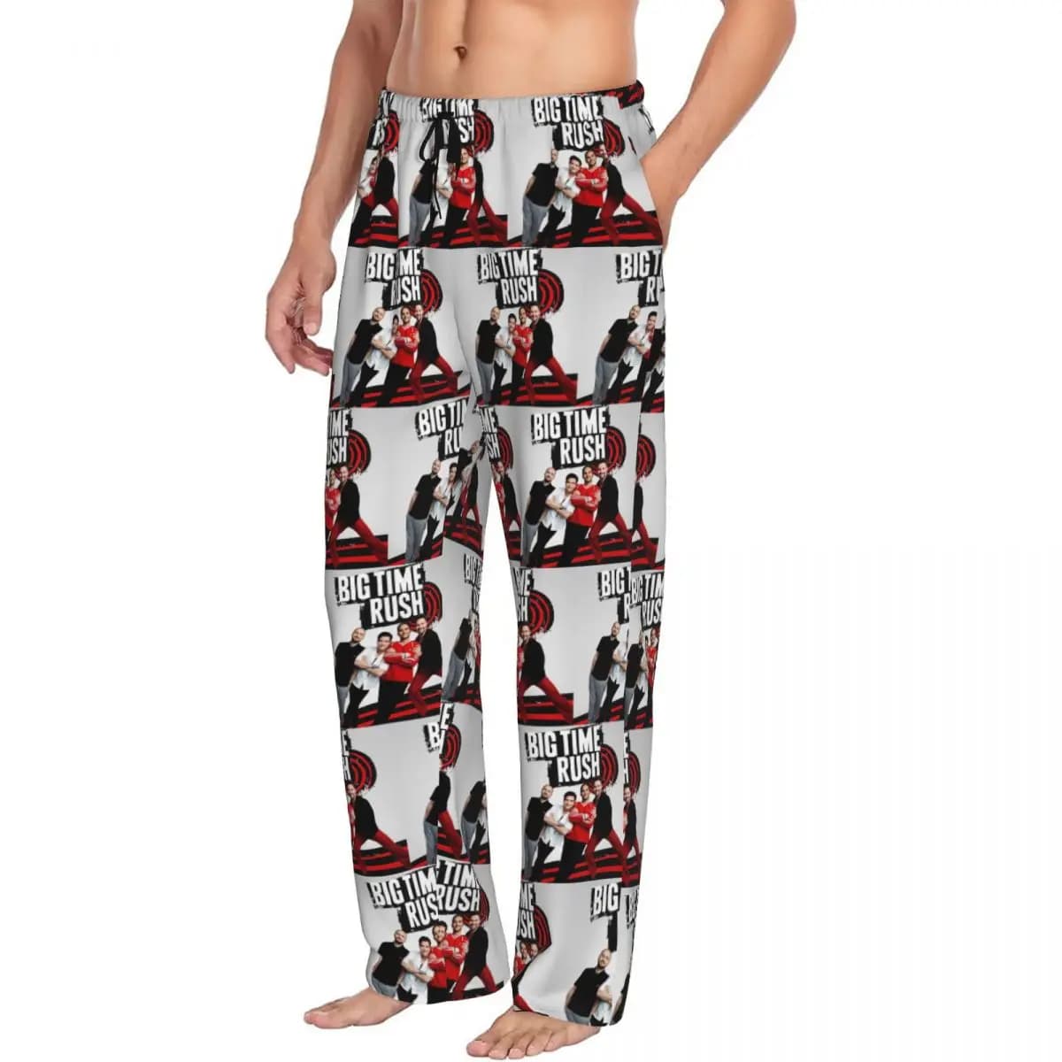 Custom Big Time Rush BTR Band Music Men Pajama Pants Lounge Sleep Sleepwear Bottoms with Pockets