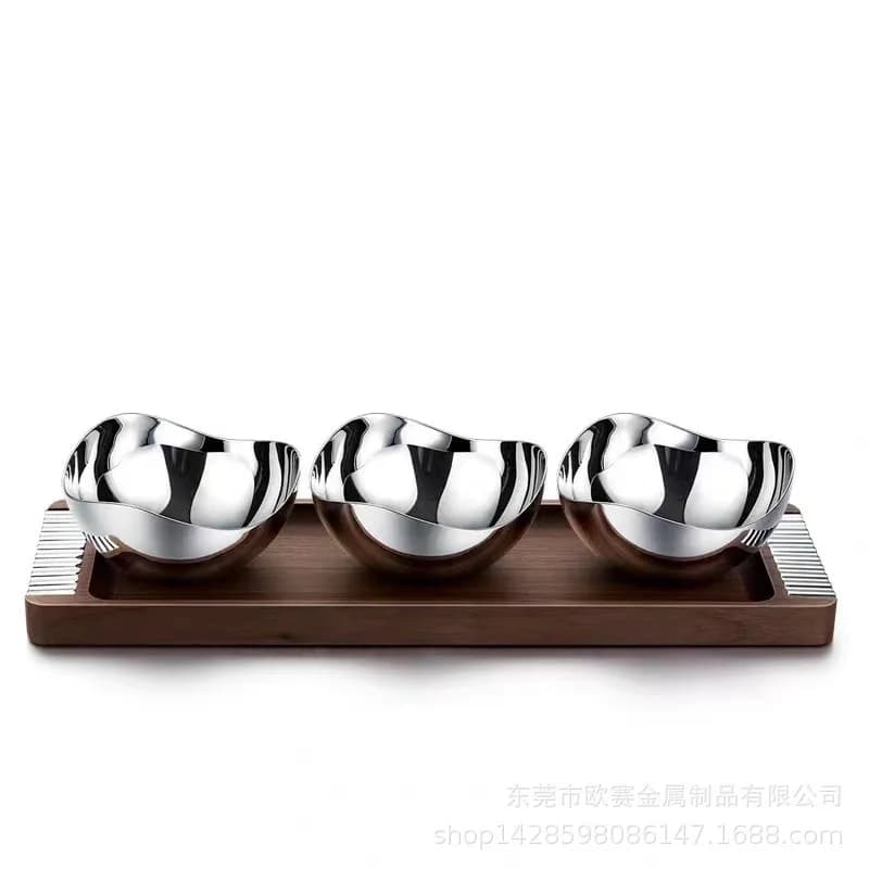 Light luxury walnut dried fruit tray household coffee table household snack bowl creative nut tray tea tray elegant