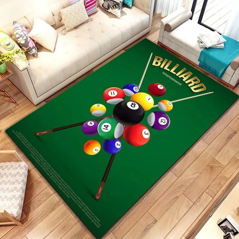 Sports Carpet Billiards Carpet 8 balls Colored balls Splatter Art billiards Splatter Art Dynamic design Home decor Floor Bedroom furniture