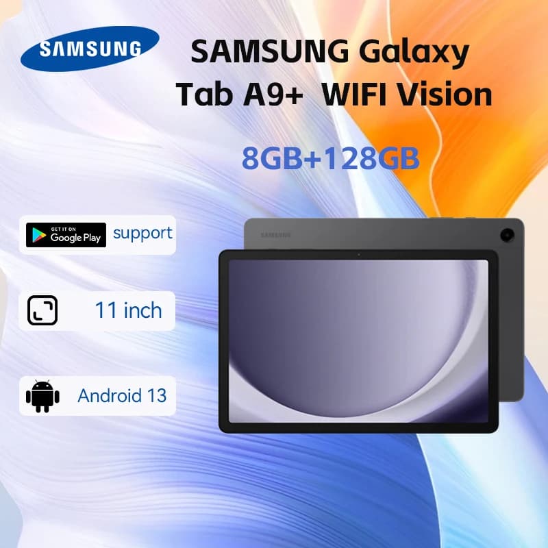 New Android tablet SAMSUNG Galaxy Tab A9 plus 11 inch 8+128 GB, 2.4 GHz quad speakers, 1.8 GHZ, slim, lightweight, Google Play support