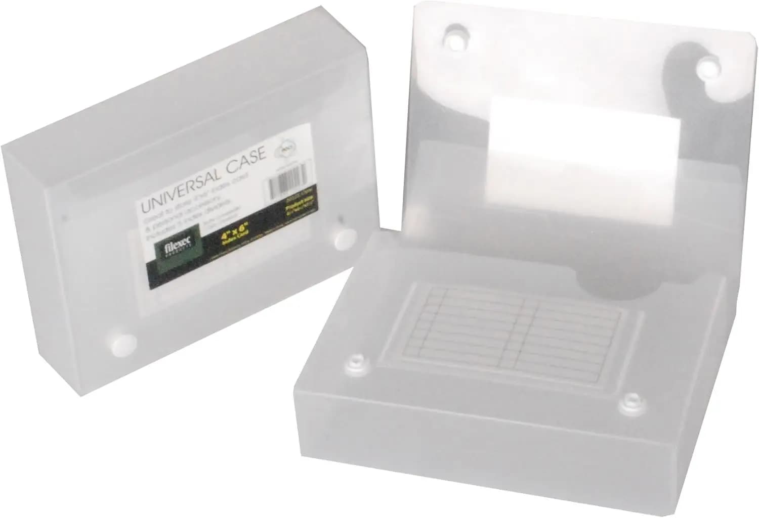 Porta schede 4x6, trasparente, confezione da 2, bottoni a pressione resistenti, resistente all'umidità