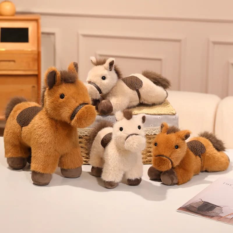 Peluche Simulazione Cavallo 30-45CM, Giocattolo Morbido Personalizzabile, Decorazione Casa, Regalo Sorpresa per Ragazze