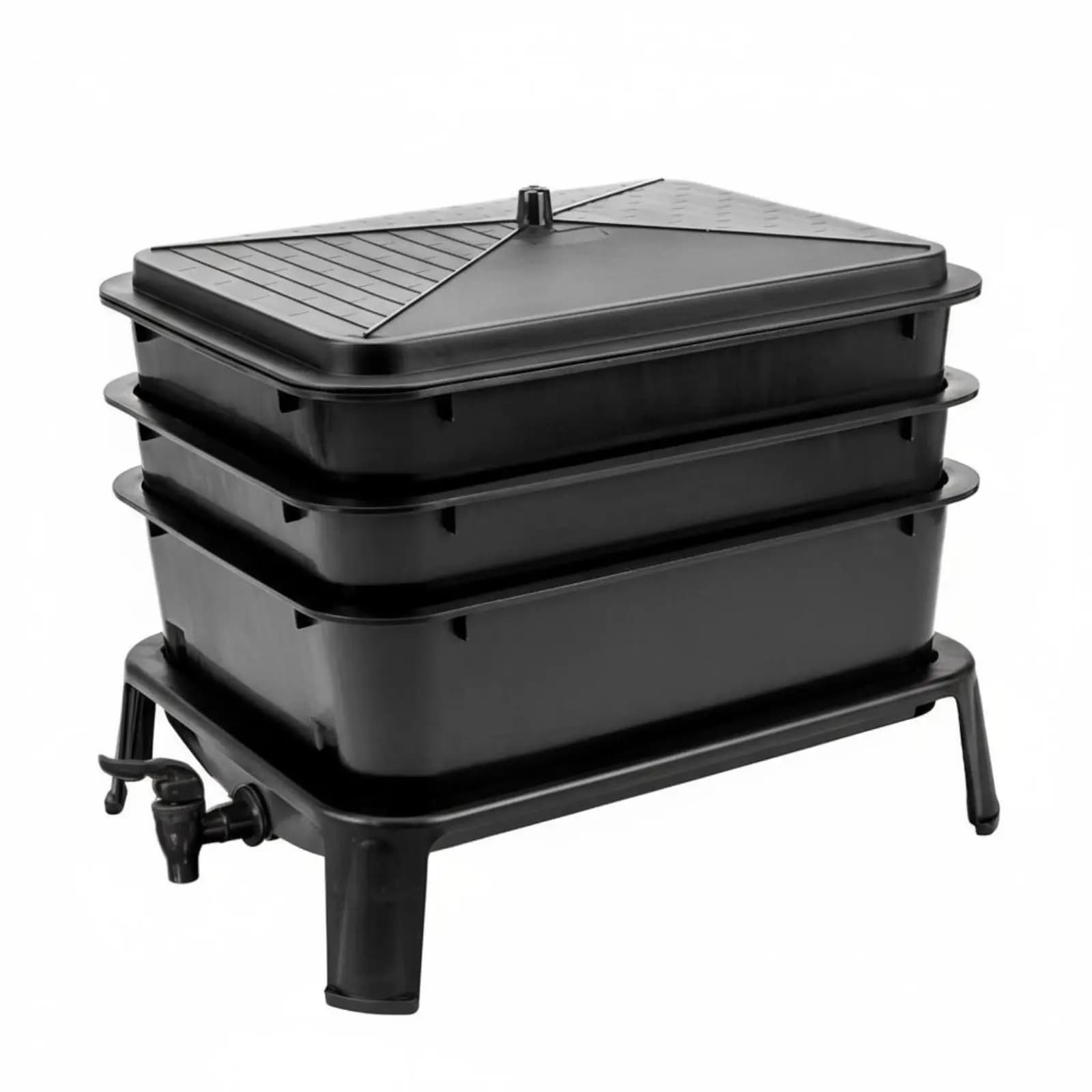 Compostiera a strati per compostaggio, crea un potenziatore naturale del terreno, contenitore per vermicompost, compostiera multi-vassoio impilabile