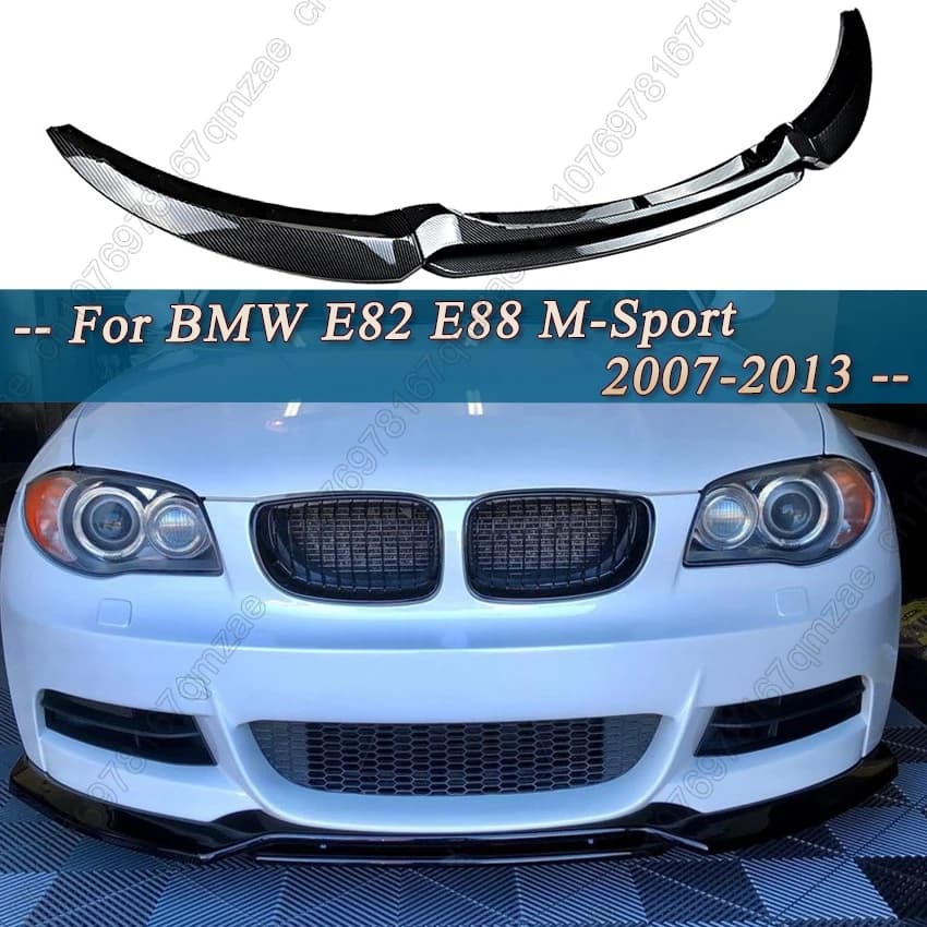 For Bmw E82 E88 4 Pz Gloss Maxton Style Front bumper Splitter Lip Spoiler Diffuser 118d 120i 135i M Sport 2007-2013 body kit