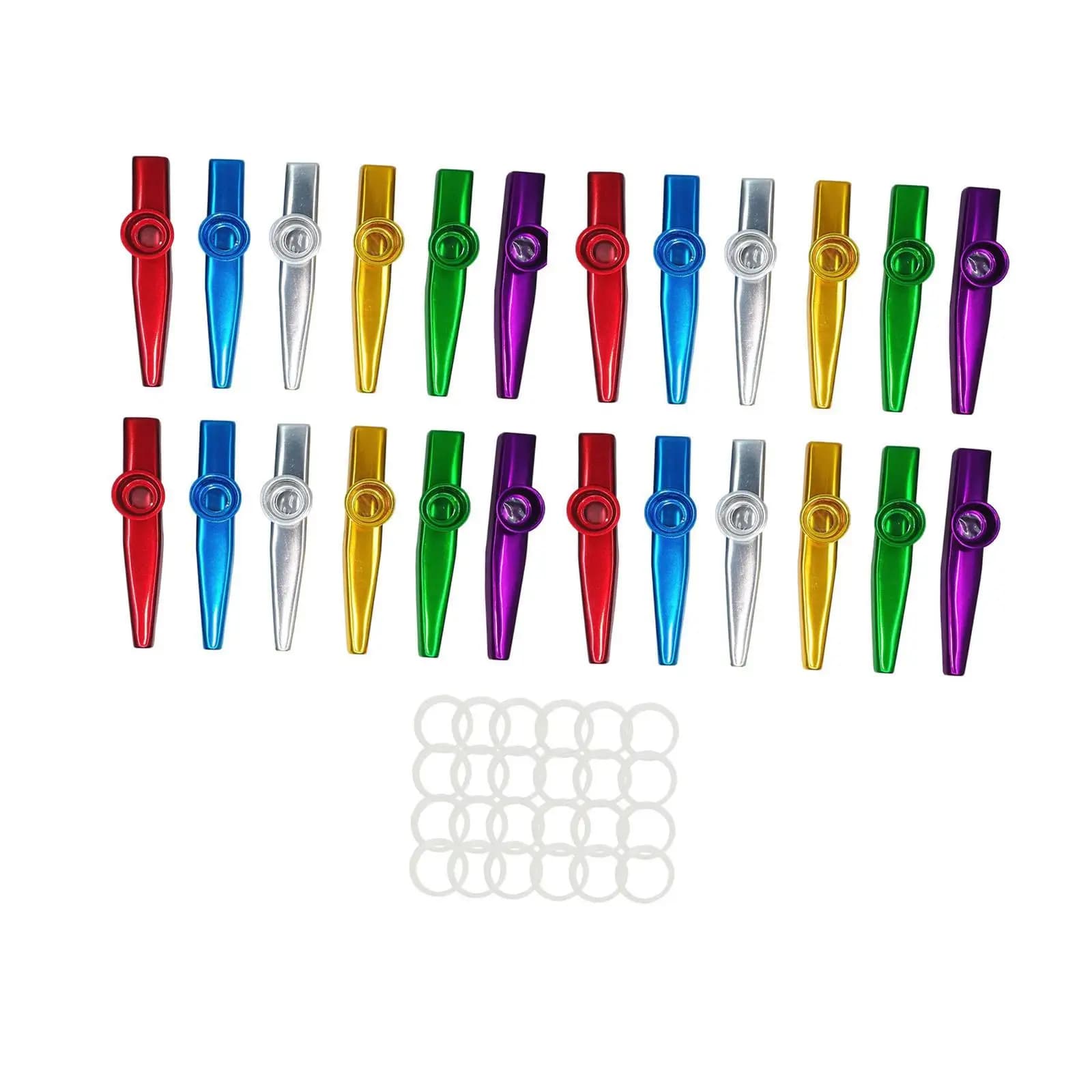24 pezzi in metallo Kazoos accompagnamento musicale professionale premio portatile regalo Kazoo per tastiera di pianoforte ukulele violino compagno chitarra