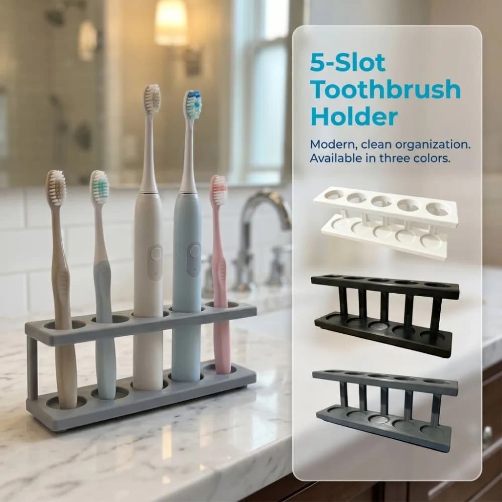 Multi-Slot Design Toothbrush Holder Durable Premium Electric Toothbrush Organizer No Drilling Space Saver Toothpaste Holder