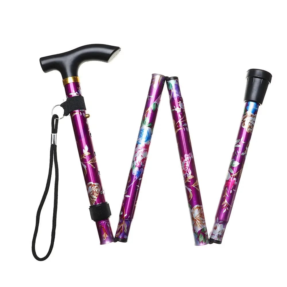 Foldable for adults aged in aluminium alloy made with telescopic trekking sticks foldable non-slip crutches