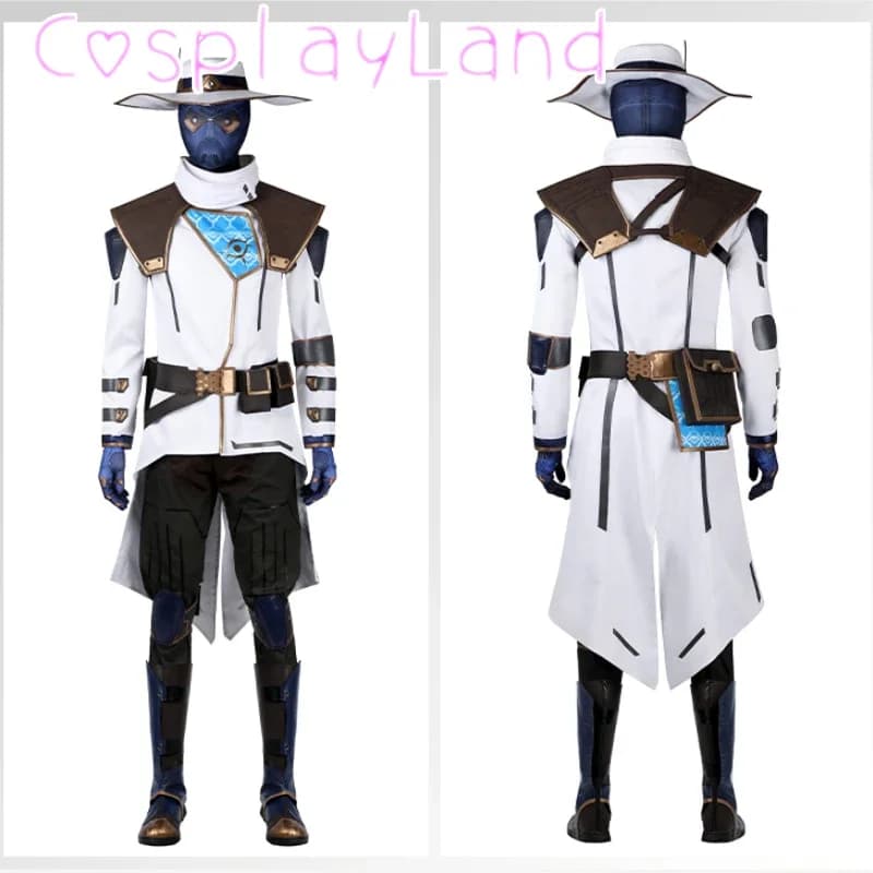 Gioco Valorant Cosplay Cypher Costume Cappello Cappotto Pantaloni Accessori Completo Set completo Completo e Articoli individuali Sono venduti Dimensioni personalizzate