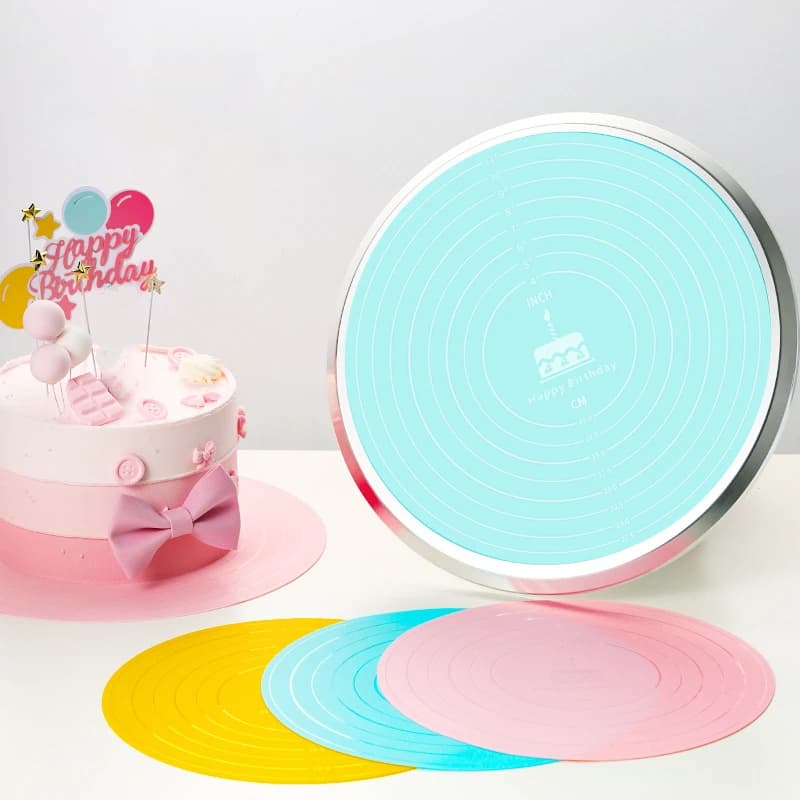 Giradischi rotondo per pasticceria Tappetino per impasto in silicone Tappetino antiaderente per impastare Cucina Tagliatelle antiscivolo Gnocco Strumenti di cottura