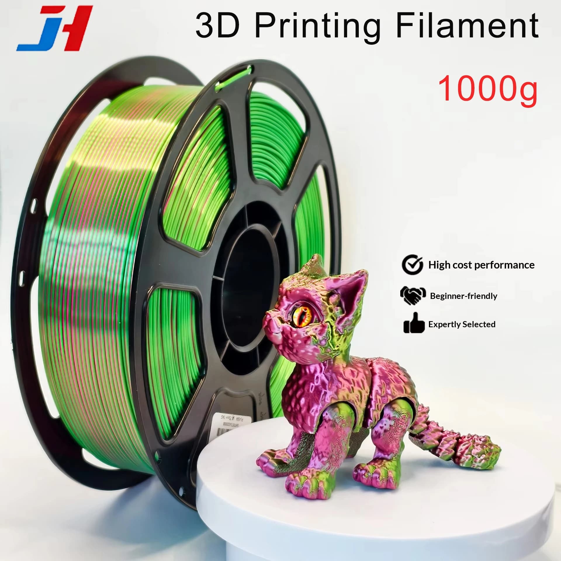 Filament PLA Bicolor Ecological 1.75mm to Mais Base Biodegradable with Texture Setosa for 3D Printers Without recycled materials