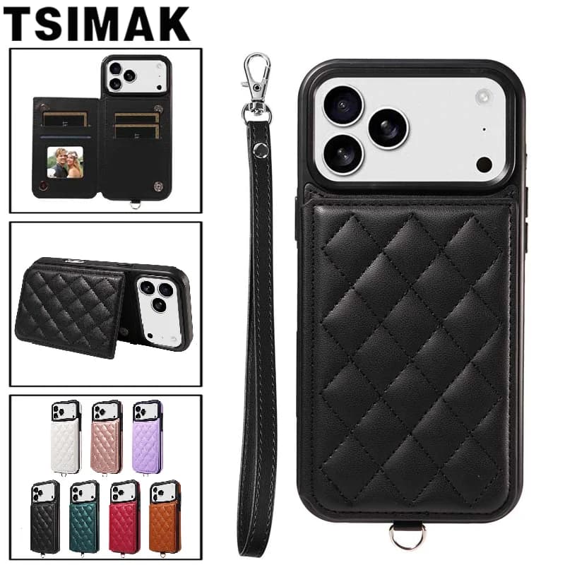 Custodia in pelle magnetica per iPhone 17 Pro Max Cover Flip Portafoglio Porta slot per schede Proteggi Coque per custodie per telefoni Iphone Air 17Pro