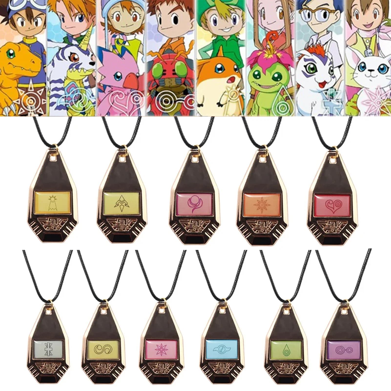 Necklace Anime Digimon Adventure, 11 styles, Evolver pendant in metal, Csoplay necklace, accessories for unisex jewelry, gift decoration