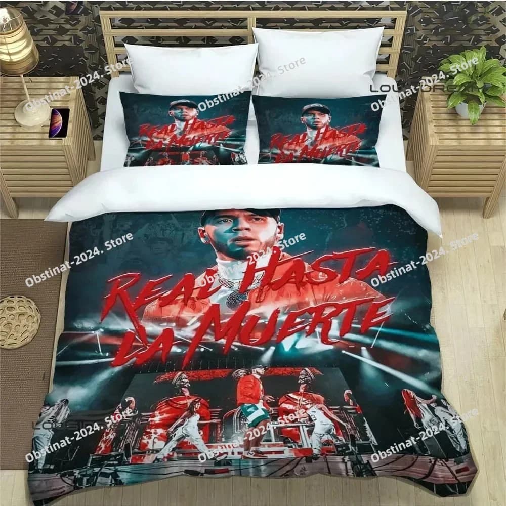 Set biancheria da letto Rapper Anuel AA Set letto stampato con federa Copripiumino morbido singolo matrimoniale Queen Super King Size regalo di lusso