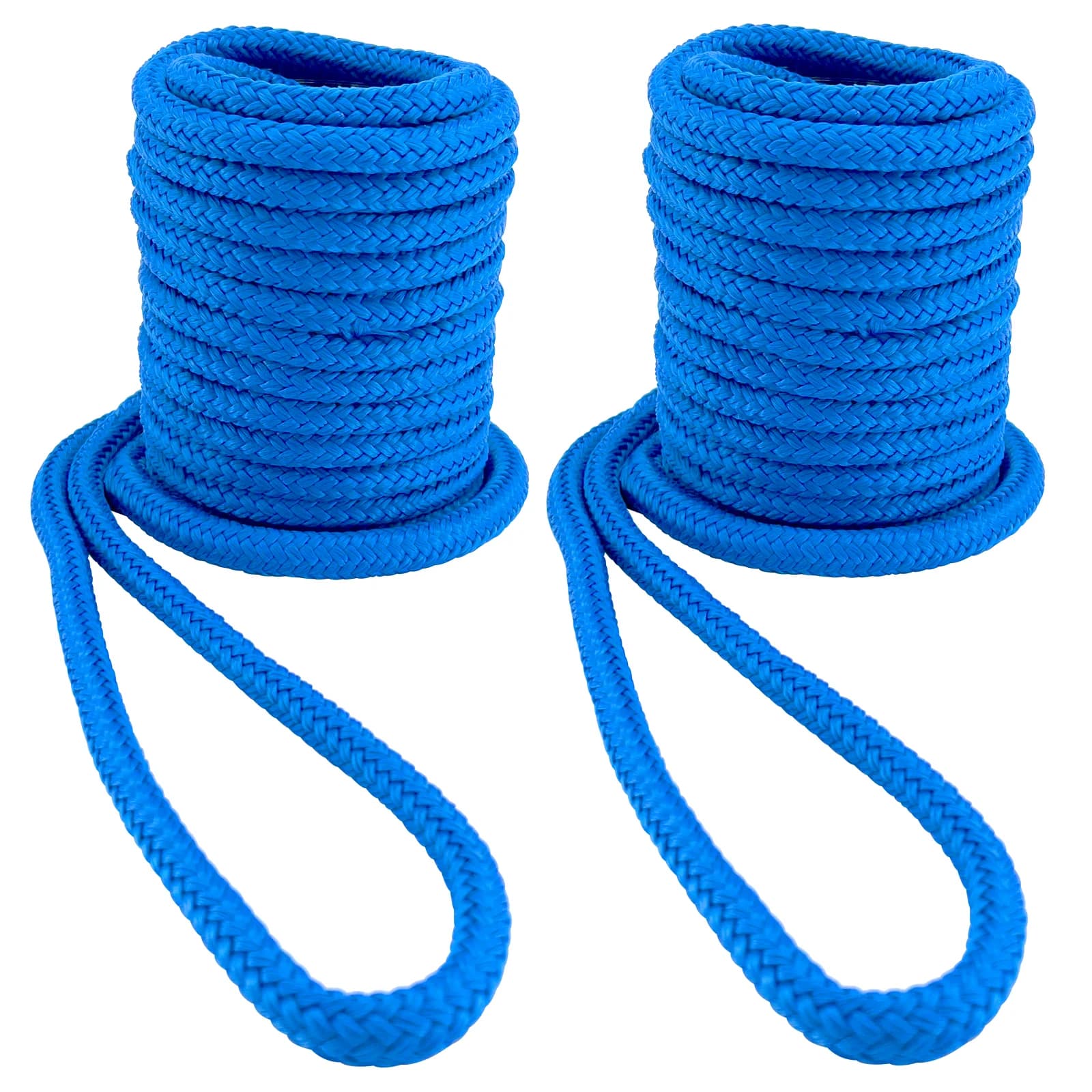 ISURE MARINE 2 Pezzi 3/8” X 15/25FT Corde da Ancoraggio a Doppia Treccia di Alta Resistenza per Ormeggio Nautico
