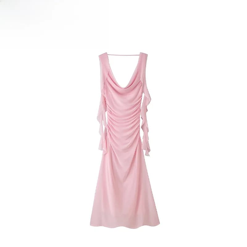 Fashionable Versatile ZR Women's Dress Summer New Arrival Sleeveless Straight Tube Skirt Polyester Fabric Casual Scene