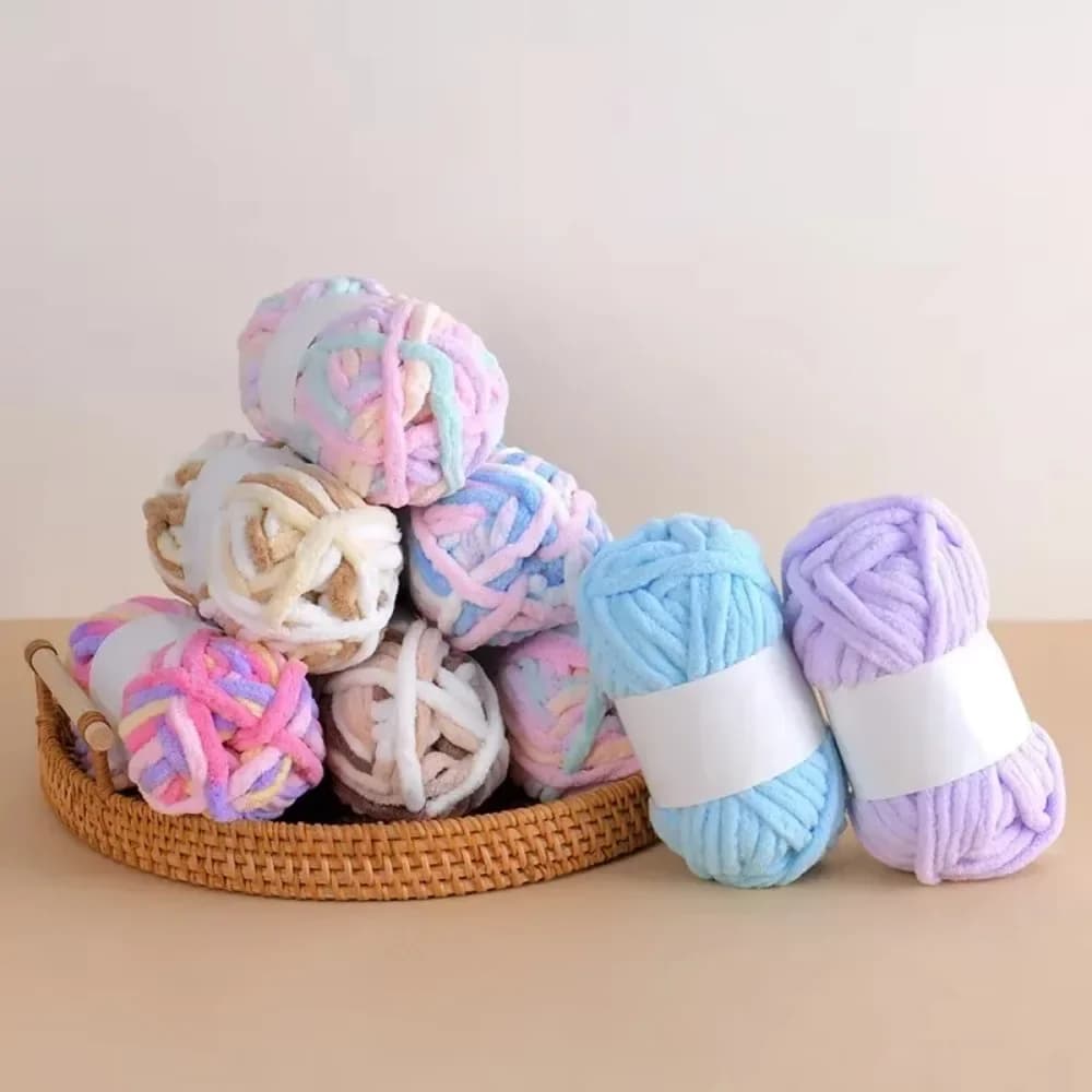 50g Thick Soft Velvet Yarn Handmade DIY Knitting Wool Line Scarf Hat Chenille Yarn for Craft Sewing Project