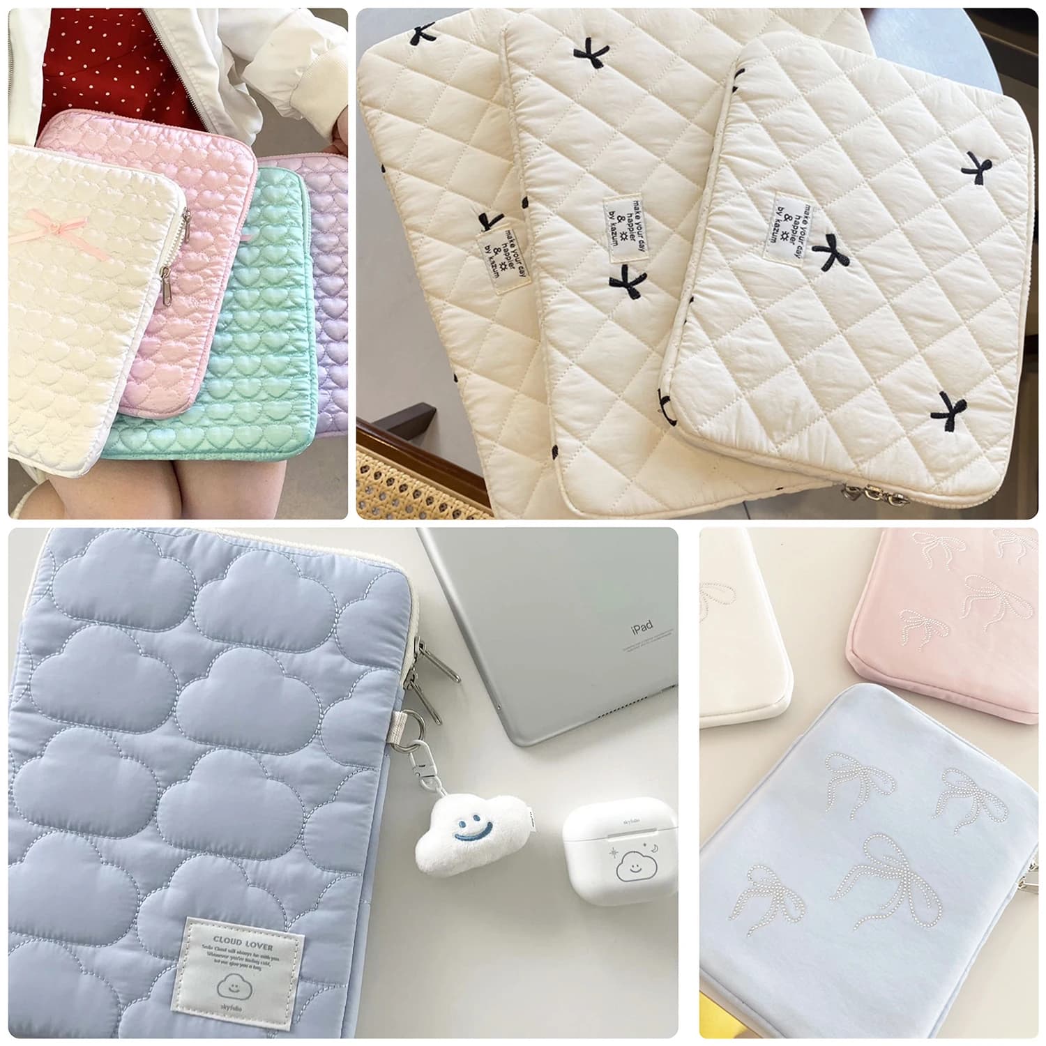 Borsa per Laptop Bowknot 11 13 14 15 custodia a 16 pollici per iPad Air Macbook Pro Lenovo Samsung Xiaomi Huawei Hp Dell Notebook Pouch