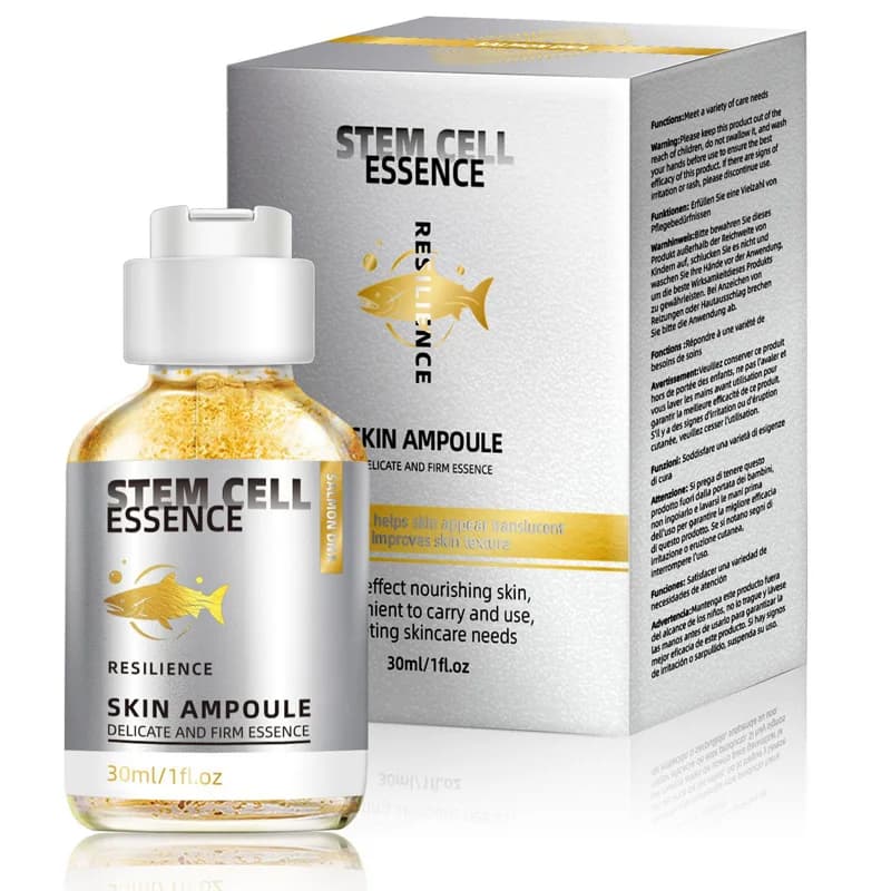 Ampolla con DNA di Salmone, Siero con Cellule Staminali di Salmone e PDRN, Arricchito con Niacinamide, Ampolla per Idratazione Profonda e Luminosità, 30 ml