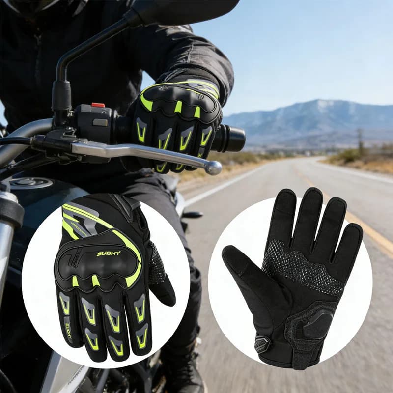 Guanti da Moto Invernali SUOMY SU-11WP, Impermeabili, Antivento, Isolati, a Dita Intere, per Motociclisti e Dirt Bike