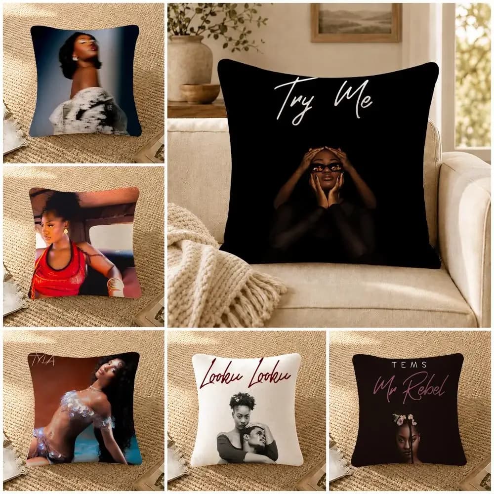Music T-Tems Cushion Cover Soft Short Plush Decorative Pillow Cover for Sofa Bedroom Easy to Clean