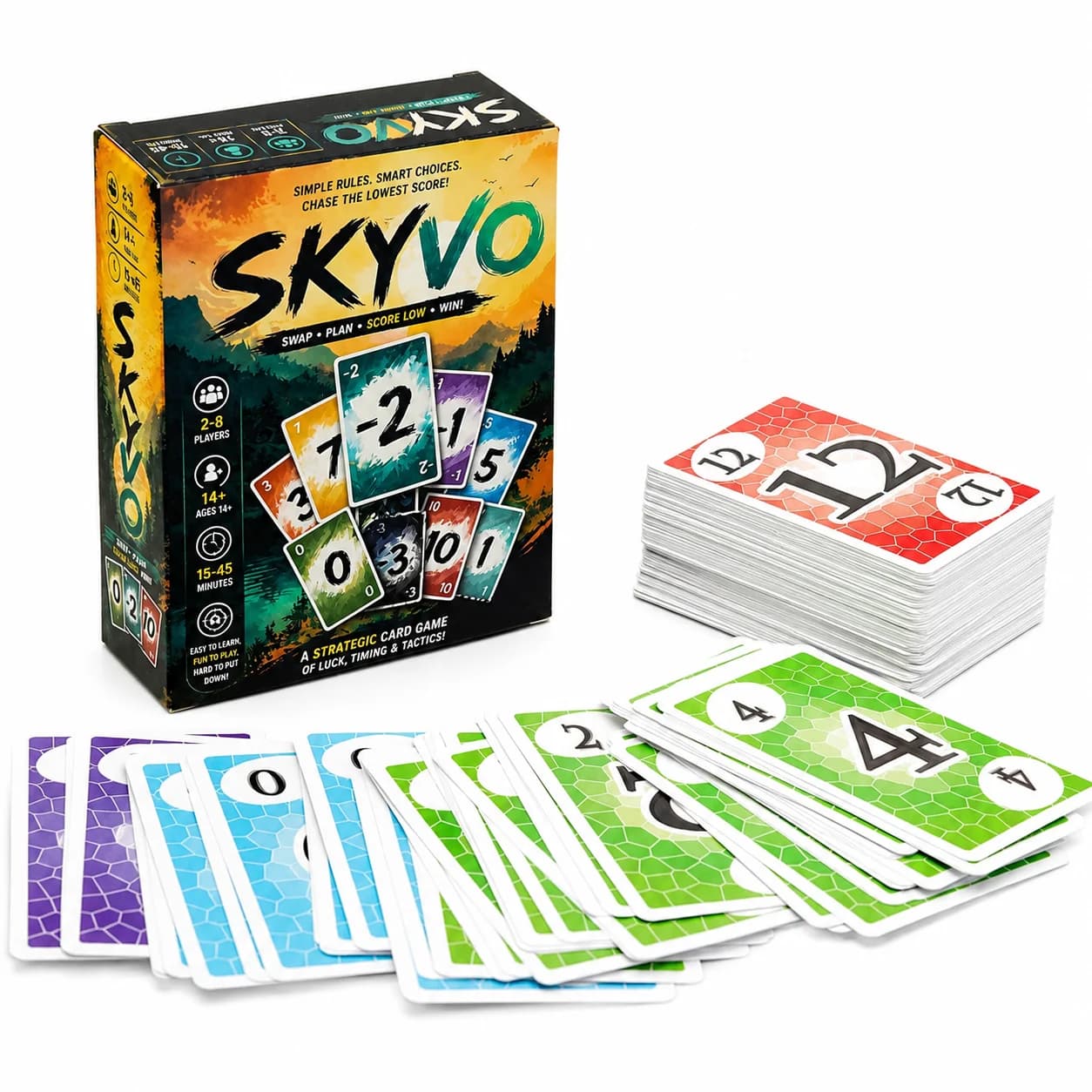Strategic Number Matching Card Game Fast Paced Score Reduction Gameplay Swap Reveal And Eliminate Cards Family Party Tabletop Ga