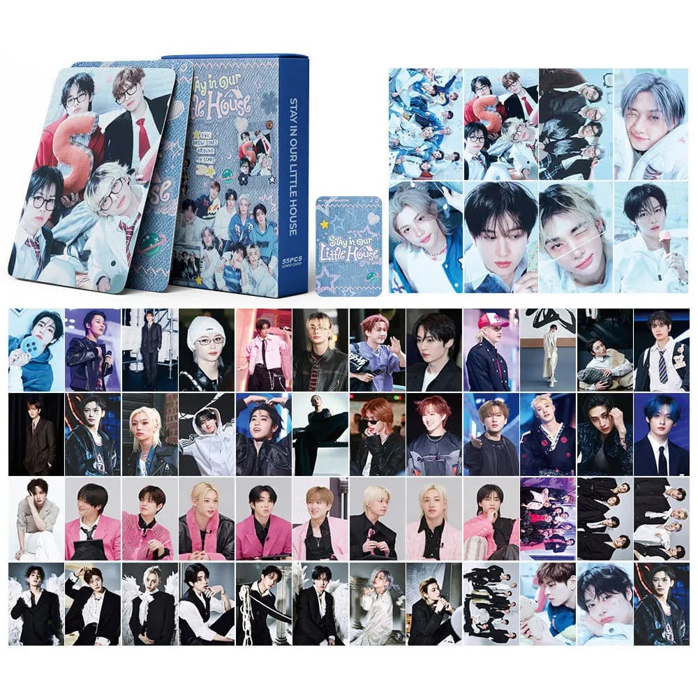 55PCS KPOP new Stray Kids Album Pain Pack SKZOO pop music group album fan collection photo card LOMO card gift