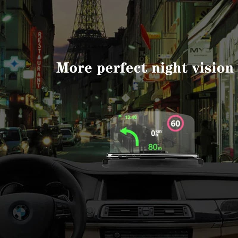 Support for mobile phone with HUD display for car, multifunctional car navigator, for iPhone, Samsung, Huawei, navigation bracket with headup projection