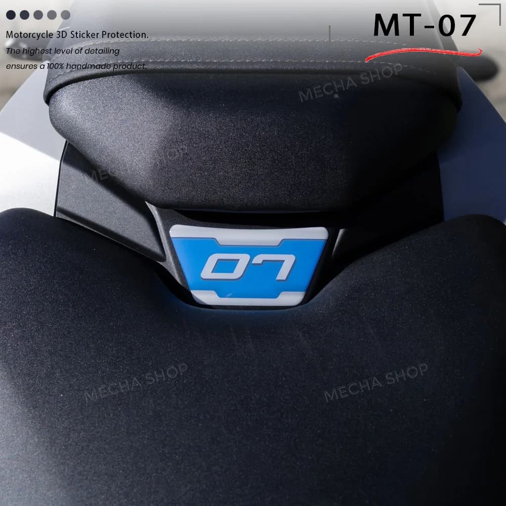 Accessori per MT-07 2025, Adesivo Protettivo per Sedile Posteriore Moto MT 07 MT07, Resina Epossidica 3D