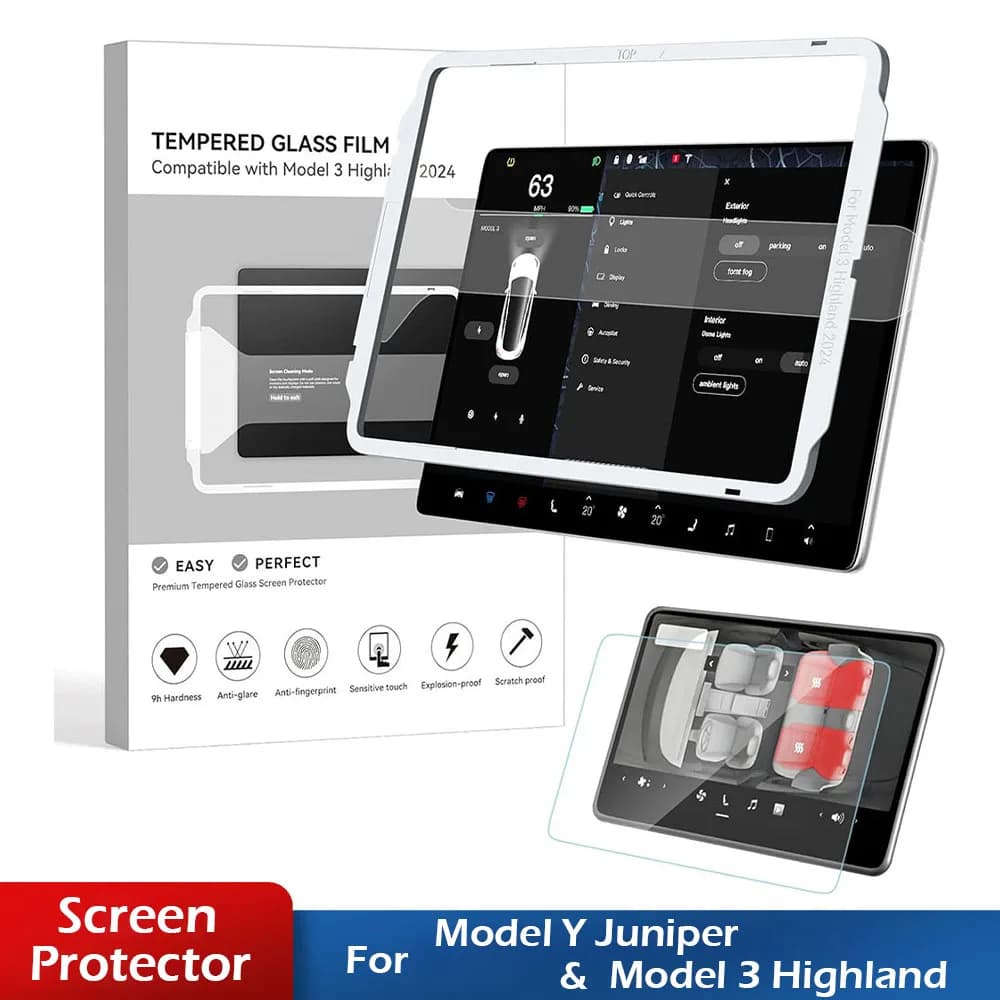 Protezione Schermo in Vetro Temperato HD per Tesla Model Y Juniper 2026 e Model 3 Highland, Anti-graffio 9H, Protezione Touchscreen 15.4''