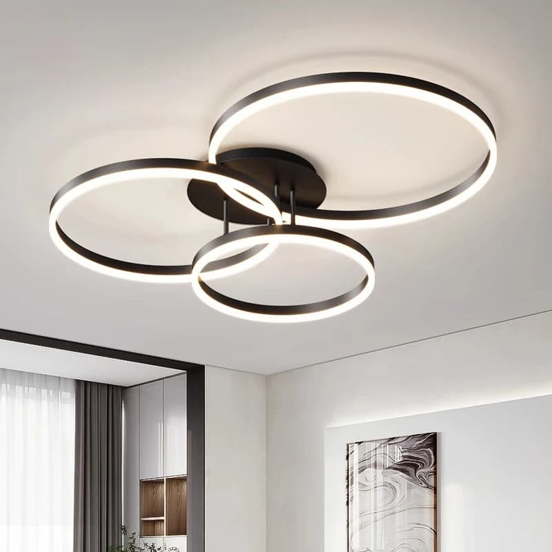 Minimalismo moderno Anello rotondo Lampada da soffitto a LED Cerchi dimmerabili Lampade da soggiorno per luci della camera da letto Illuminazione Lustre