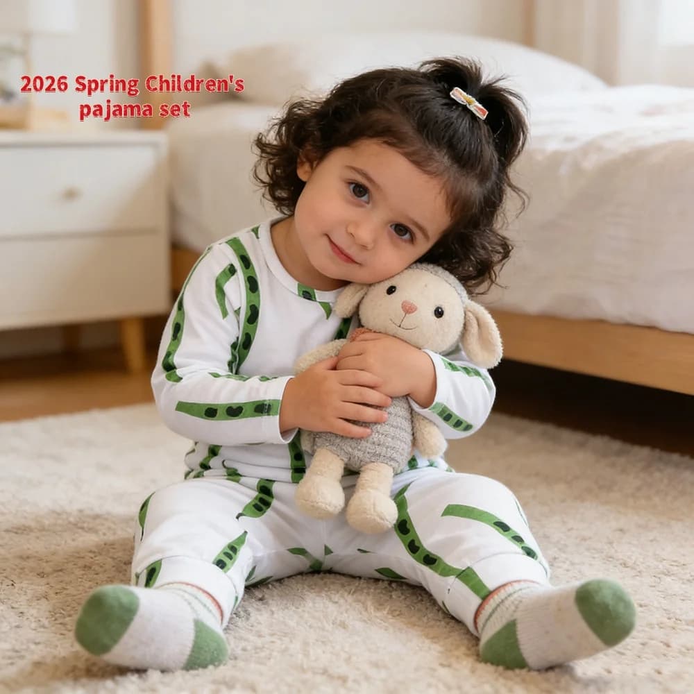 Pigiama per Bambini 0-4 Anni, Set 2 Pezzi in Cotone a Maniche Lunghe, Traspirante e Delicato sulla Pelle, per Uso Quotidiano