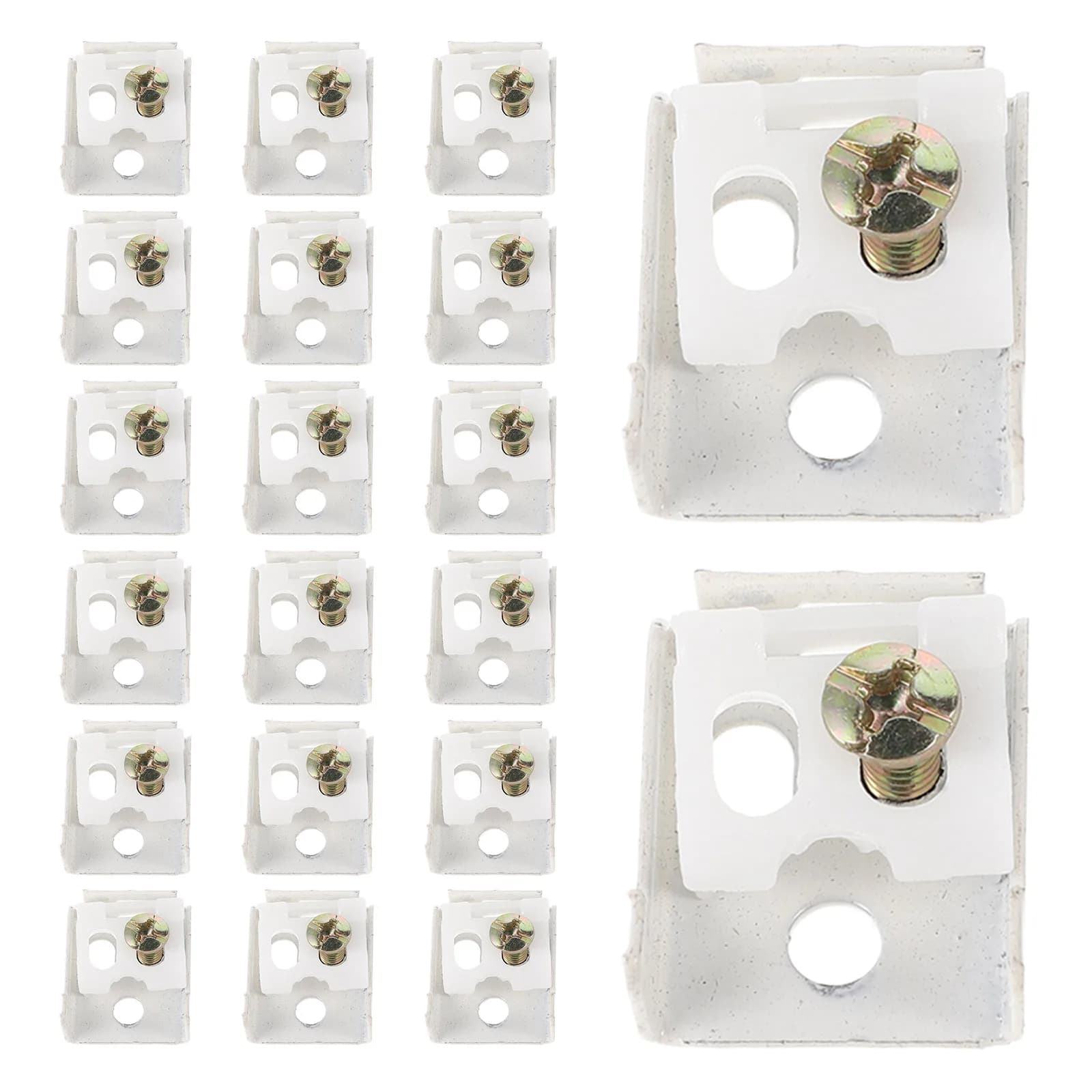 20Pcs Curtain Rail Mounting Brackets White Plastic 6Mm Curtain Track Ceiling Clips for Straight Or Curved Rails Minimalist