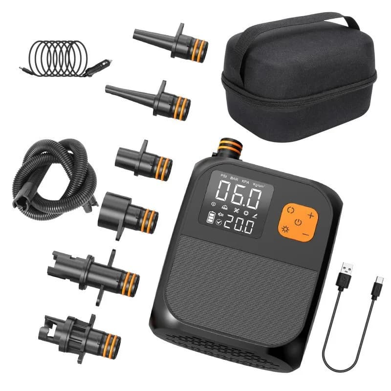 Pompa ad aria per tende, pompa ad aria wireless per auto, per paddleboard, SUP, kayak, cuscini d'aria, salvagenti