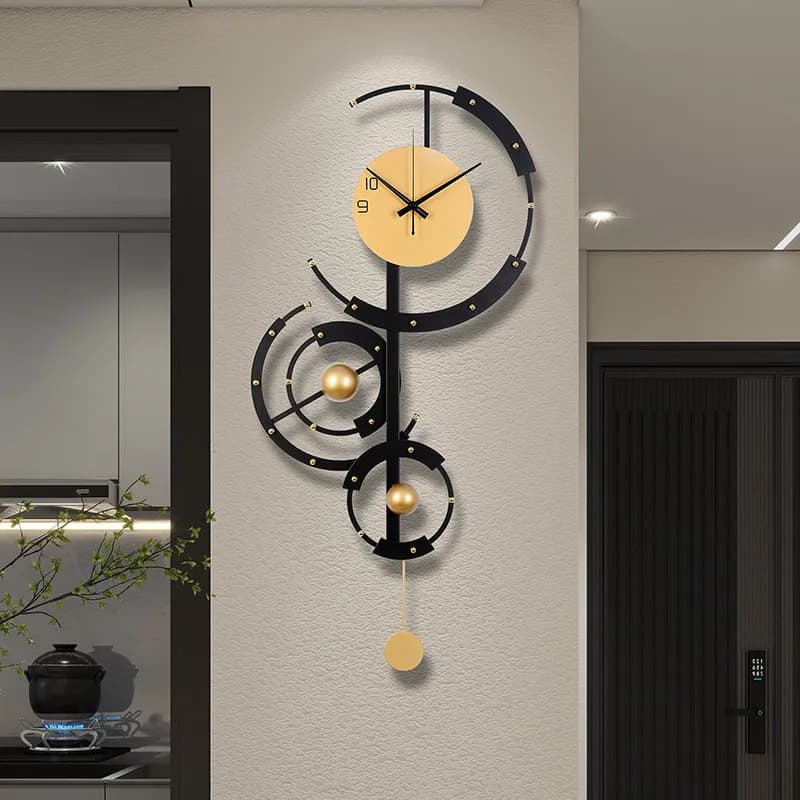 Orologio da Parete Premium Nero, Design Nordico Elegante e Unico, Orologio Digitale Moderno per Soggiorno, Decorazione Casa