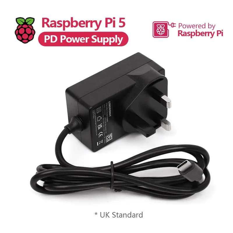 USB-C Adapter Raspberry Pi 5 5B PD 5V5A 100-240VAC 5th generation, CPU cable USB type, 100-240 V AC 0.8 A