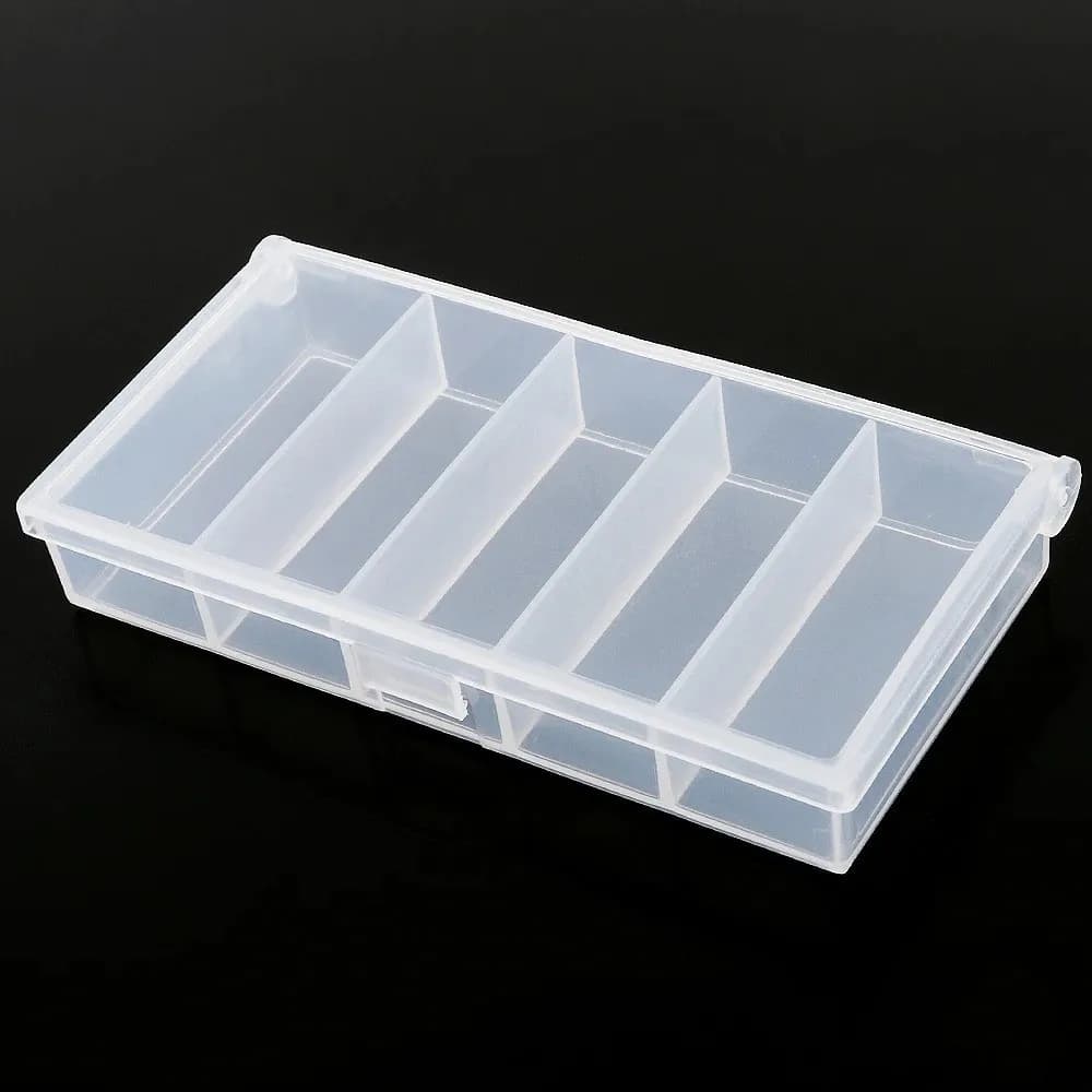 5 Grid Fishing Tackle Storage Box Plastic Transparent Fishing Box Lure Hooks Connector Case Mini
