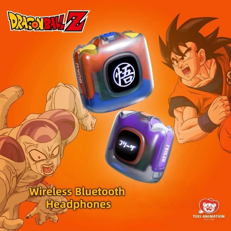 Auricolari in-ear wireless Bluetooth originali Toei Dragon Ball Z, con licenza ufficiale, anime Goku, batteria a lunga durata per sport all'aria aperta