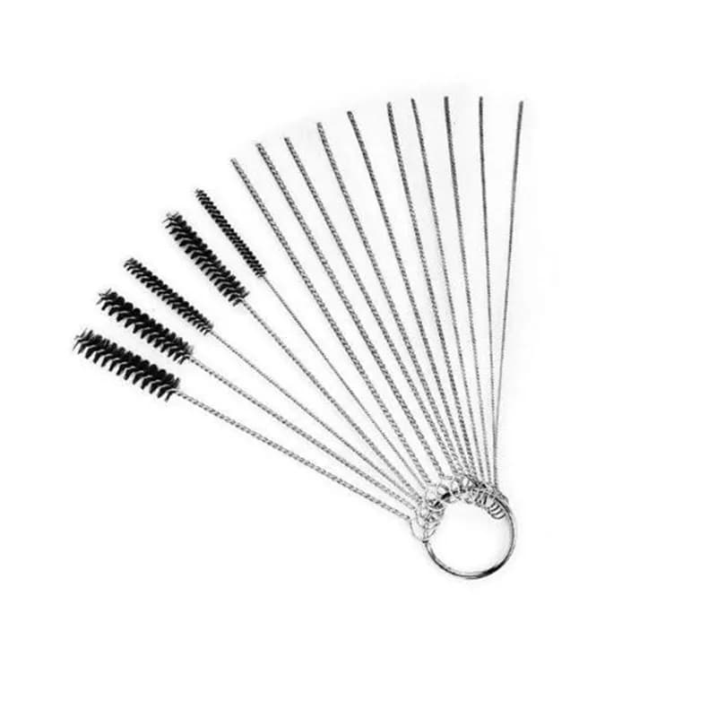 15 pezzi carburatori per auto/moto getto sporco in carbonio rimuovi detergente fili per pulizia set aghi per pulizia spazzole in nylon kit di strumenti
