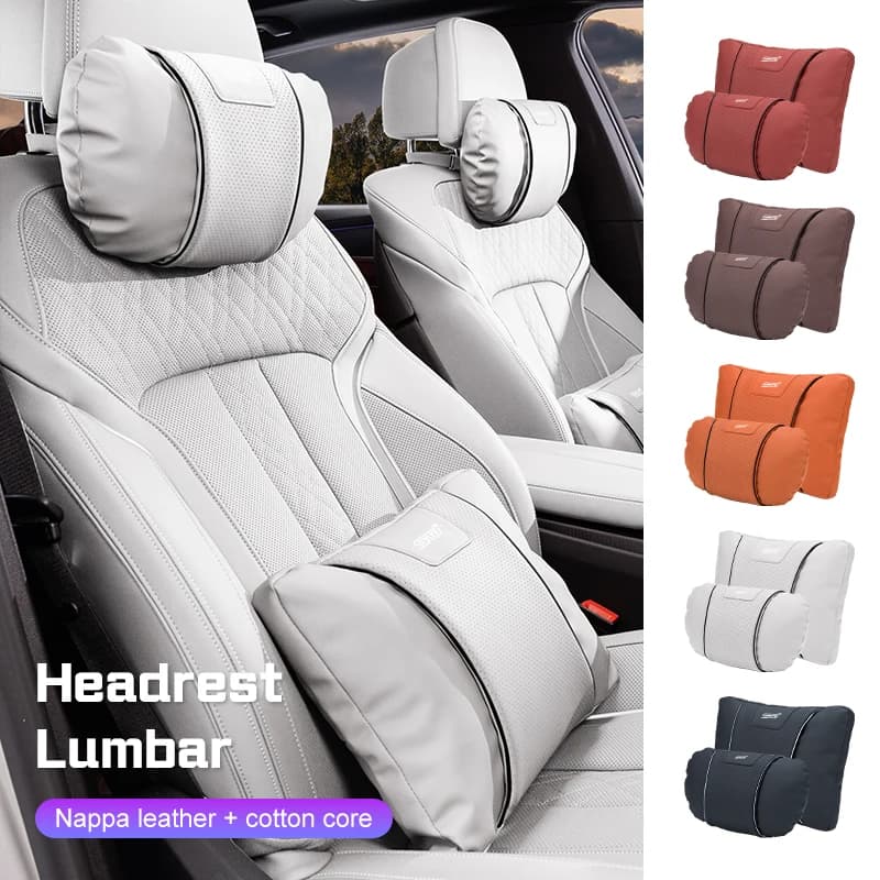 Poggiatesta per auto Supporto lombare per Subaru STI Forester XV Impreza Legacy MK5 Outback Tribeca Cuscino per il collo in pelle Accessorio per cuscino